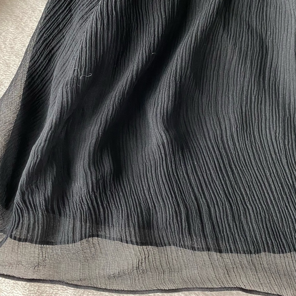 Marciano Guess Black Silk Chiffon Mini Dress Wrap Tie Belt Double Circle Buckle - Picture 8 of 13